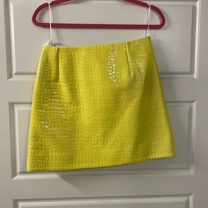 Tibi yellow leather skirt